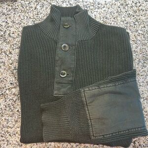 Green Polo Ralph Lauren 3 button sweater pullover